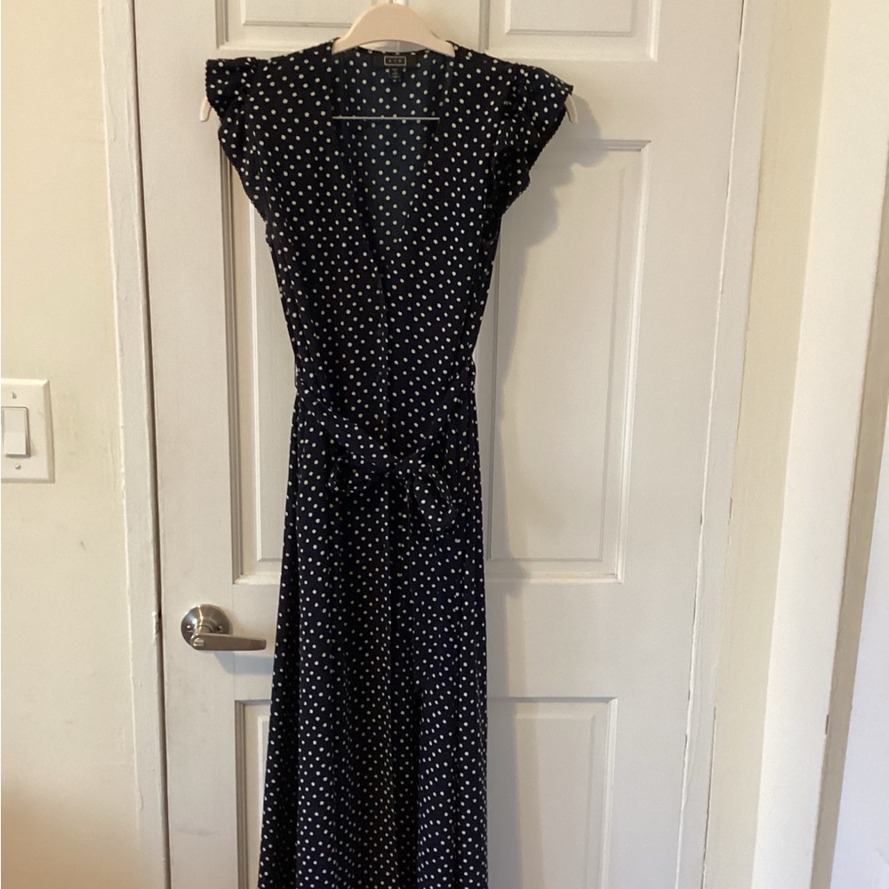 AYR Dark Blue Top with White Dots
